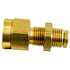 PL1386-4B by TECTRAN - Bulkhead Union Fitting - 1/4 in. Tube, 1/4 in. Thread, Brass, Push-Lock