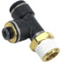 85511 by TECTRAN - Air Brake Air Line Thread Run Tee - 1/2 x 1/4 in. Tube, Swivel Composite Push-Lock