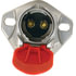 670-22-R by TECTRAN - Dual Pole Horizontal Socket - Bull Nose, Red Lid, with 4GA Copper Plugs, Retail Pack