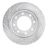 631-40078R by DYNAMIC FRICTION COMPANY - Brake Rotor - Drilled and Slotted - Silver