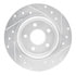 631-52003L by DYNAMIC FRICTION COMPANY - Brake Rotor - Drilled and Slotted - Silver