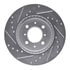 631-54004R by DYNAMIC FRICTION COMPANY - Brake Rotor - Drilled and Slotted - Silver