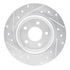 631-65009R by DYNAMIC FRICTION COMPANY - Brake Rotor - Drilled and Slotted - Silver