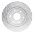 631-72053R by DYNAMIC FRICTION COMPANY - Brake Rotor - Drilled and Slotted - Silver