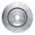 63175037D by DYNAMIC FRICTION COMPANY - Brake Rotor - Drilled and Slotted - Silver