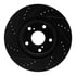 633-03051R by DYNAMIC FRICTION COMPANY - Brake Rotor - Drilled and Slotted - Black