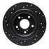 633-59067R by DYNAMIC FRICTION COMPANY - Brake Rotor - Drilled and Slotted - Black