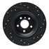 633-63143L by DYNAMIC FRICTION COMPANY - Brake Rotor - Drilled and Slotted - Black