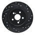 633-75029L by DYNAMIC FRICTION COMPANY - Brake Rotor - Drilled and Slotted - Black