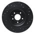 633-80077L by DYNAMIC FRICTION COMPANY - Brake Rotor - Drilled and Slotted - Black