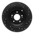 63321041L by DYNAMIC FRICTION COMPANY - Brake Rotor - Drilled and Slotted - Black