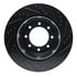 63354227L by DYNAMIC FRICTION COMPANY - Brake Rotor - Drilled and Slotted - Black