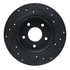 633-67113L by DYNAMIC FRICTION COMPANY - Brake Rotor - Drilled and Slotted - Black