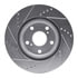 631-02023R by DYNAMIC FRICTION COMPANY - Brake Rotor - Drilled and Slotted - Silver