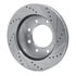 631-40052L by DYNAMIC FRICTION COMPANY - Brake Rotor - Drilled and Slotted - Silver