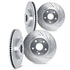 Dynamic Friction Company 7004-20019 Disc Brake Rotor Set Brake Rotors - Drilled & Slotted - Silver