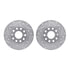 7502-74029 by DYNAMIC FRICTION COMPANY - Brake Rotor - Drilled & Slotted - Silver with 5000 Brake Pads - Ceramic