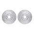 7502-74382 by DYNAMIC FRICTION COMPANY - Rotors-Drilled and Slotted-Silver with 5000 Advanced Brake Pads