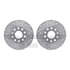 7512-74062 by DYNAMIC FRICTION COMPANY - Rotors-Drilled & Slotted-Silver w/ 5000 Advanced Brake Pads Incl Hdw