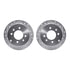 7512-03013 by DYNAMIC FRICTION COMPANY - Rotors-Drilled & Slotted-Silver w/ 5000 Advanced Brake Pads Incl Hdw