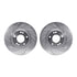 7512-03031 by DYNAMIC FRICTION COMPANY - Rotors-Drilled & Slotted-Silver w/ 5000 Advanced Brake Pads Incl Hdw