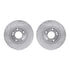 7512-03045 by DYNAMIC FRICTION COMPANY - Brake Rotor - Dimpled & Slotted - Silver w/5000 Brake Pads & HW Kit