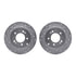 7512-03051 by DYNAMIC FRICTION COMPANY - Rotors-Drilled & Slotted-Silver w/ 5000 Advanced Brake Pads Incl Hdw