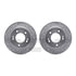 7512-03071 by DYNAMIC FRICTION COMPANY - Rotors-Drilled & Slotted-Silver w/ 5000 Advanced Brake Pads Incl Hdw