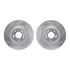 7512-03070 by DYNAMIC FRICTION COMPANY - Rotors-Drilled & Slotted-Silver w/ 5000 Advanced Brake Pads Incl Hdw