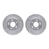 7512-03076 by DYNAMIC FRICTION COMPANY - Rotors-Drilled & Slotted-Silver w/ 5000 Advanced Brake Pads Incl Hdw