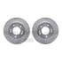 7512-03073 by DYNAMIC FRICTION COMPANY - Rotors-Drilled & Slotted-Silver w/ 5000 Advanced Brake Pads Incl Hdw