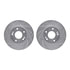 7512-03080 by DYNAMIC FRICTION COMPANY - Rotors-Drilled & Slotted-Silver w/ 5000 Advanced Brake Pads Incl Hdw