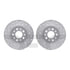 7512-07003 by DYNAMIC FRICTION COMPANY - Rotors-Drilled & Slotted-Silver w/ 5000 Advanced Brake Pads Incl Hdw