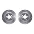 7512-11014 by DYNAMIC FRICTION COMPANY - Brake Rotor - Drilled & Slotted - Silver w/5000 Brake Pads & HW Kit