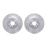 7512-11035 by DYNAMIC FRICTION COMPANY - Rotors-Drilled & Slotted-Silver w/ 5000 Advanced Brake Pads Incl Hdw