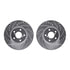 7512-13011 by DYNAMIC FRICTION COMPANY - Rotors-Drilled & Slotted-Silver w/ 5000 Advanced Brake Pads Incl Hdw