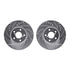 7512-13010 by DYNAMIC FRICTION COMPANY - Rotors-Drilled & Slotted-Silver w/ 5000 Advanced Brake Pads Incl Hdw