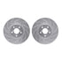 7512-13029 by DYNAMIC FRICTION COMPANY - Brake Rotor - Dimpled & Slotted - Silver w/5000 Brake Pads & HW Kit