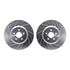 7512-13037 by DYNAMIC FRICTION COMPANY - Brake Rotor - Dimpled & Slotted - Silver w/5000 Brake Pads & HW Kit