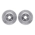 7512-13044 by DYNAMIC FRICTION COMPANY - Rotors-Drilled & Slotted-Silver w/ 5000 Advanced Brake Pads Incl Hdw