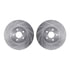 7512-13047 by DYNAMIC FRICTION COMPANY - Rotors-Drilled & Slotted-Silver w/ 5000 Advanced Brake Pads Incl Hdw