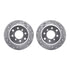 7512-16000 by DYNAMIC FRICTION COMPANY - Rotors-Drilled & Slotted-Silver w/ 5000 Advanced Brake Pads Incl Hdw