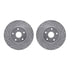 7512-13061 by DYNAMIC FRICTION COMPANY - Rotors-Drilled & Slotted-Silver w/ 5000 Advanced Brake Pads Incl Hdw