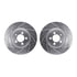 7512-20013 by DYNAMIC FRICTION COMPANY - Rotors-Drilled & Slotted-Silver w/ 5000 Advanced Brake Pads Incl Hdw