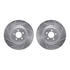 7512-20099 by DYNAMIC FRICTION COMPANY - Rotors-Drilled & Slotted-Silver w/ 5000 Advanced Brake Pads Incl Hdw