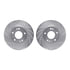 7512-21012 by DYNAMIC FRICTION COMPANY - Rotors-Drilled & Slotted-Silver w/ 5000 Advanced Brake Pads Incl Hdw