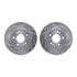 7512-21015 by DYNAMIC FRICTION COMPANY - Rotors-Drilled & Slotted-Silver w/ 5000 Advanced Brake Pads Incl Hdw