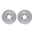 7512-21016 by DYNAMIC FRICTION COMPANY - Rotors-Drilled & Slotted-Silver w/ 5000 Advanced Brake Pads Incl Hdw