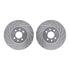 7512-21026 by DYNAMIC FRICTION COMPANY - Rotors-Drilled & Slotted-Silver w/ 5000 Advanced Brake Pads Incl Hdw