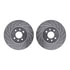 7512-21024 by DYNAMIC FRICTION COMPANY - Rotors-Drilled & Slotted-Silver w/ 5000 Advanced Brake Pads Incl Hdw